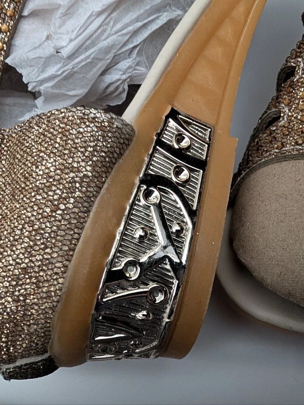 Gold Glitter Open-Toe Women's Sandals